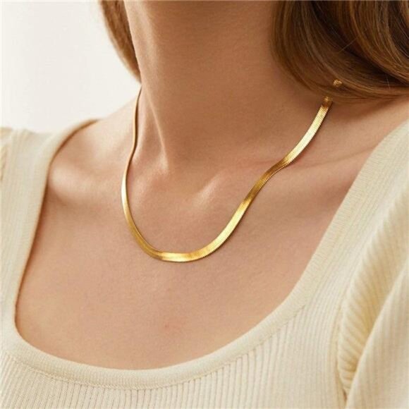 Gold Necklace for Women-14K Gold Plated/Sterling Silver Plated Snake - Picture 4 of 7
